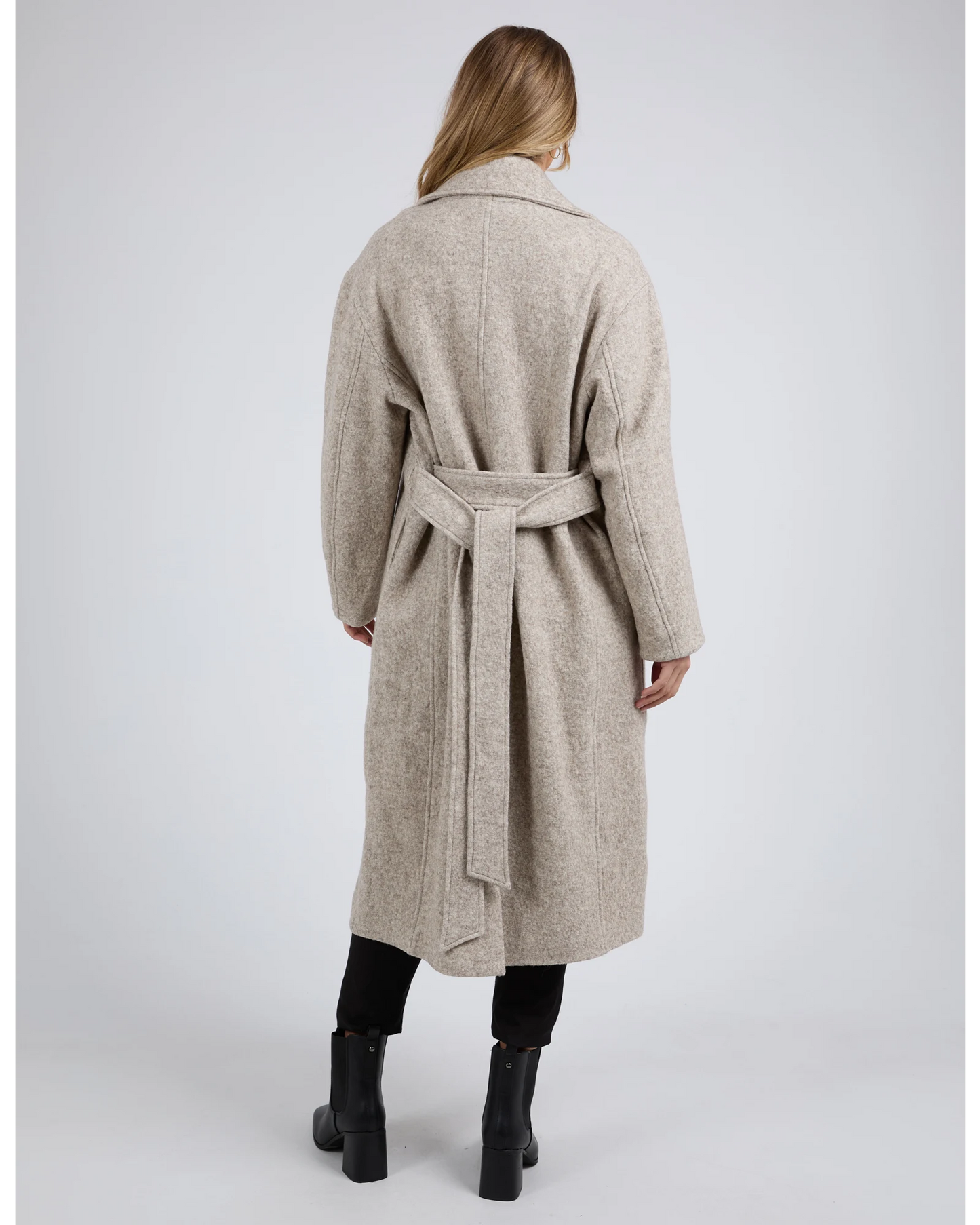 Whistler Coat – Oatmeal | Wool Blend Longline Winter Coat