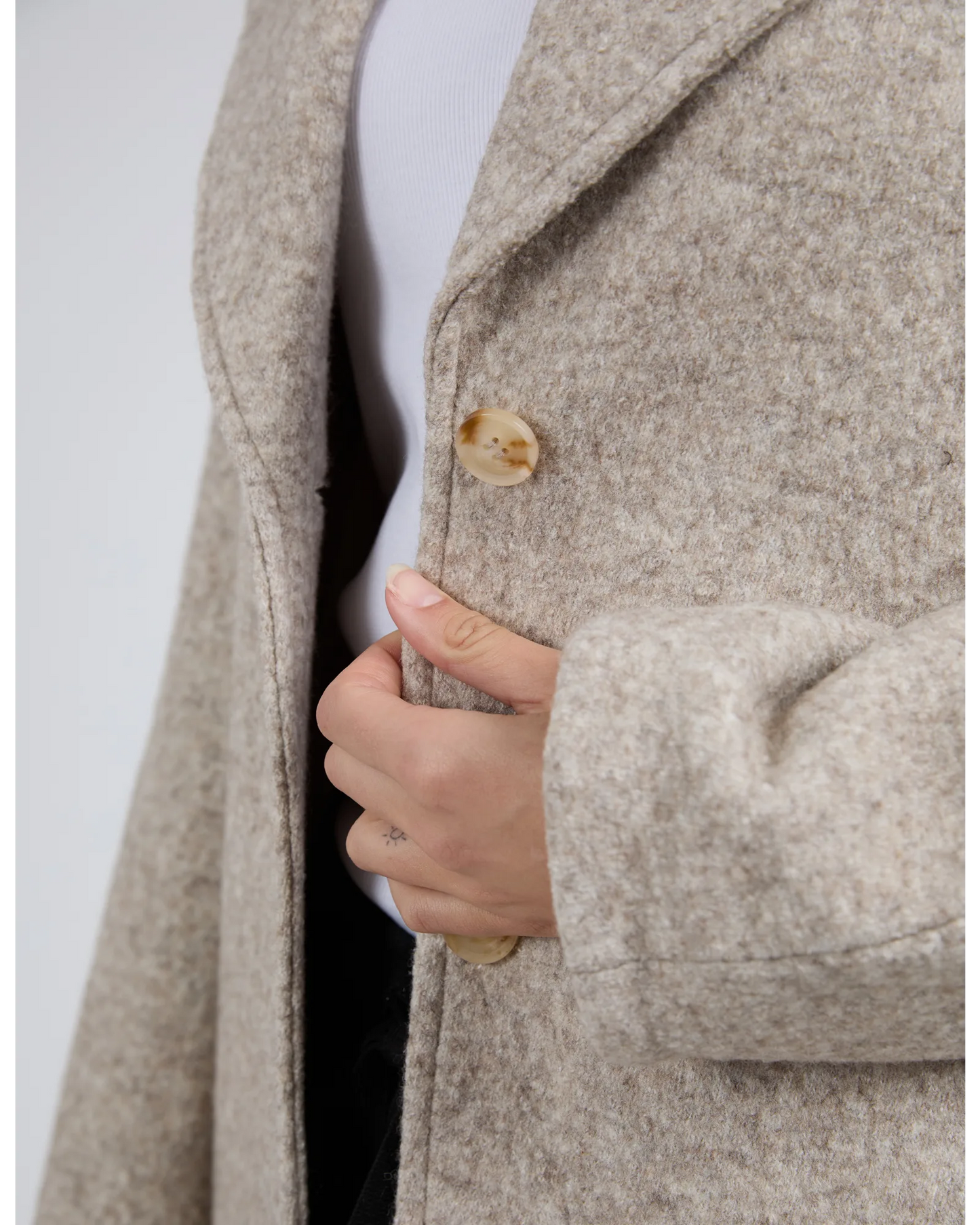 Whistler Coat – Oatmeal | Wool Blend Longline Winter Coat