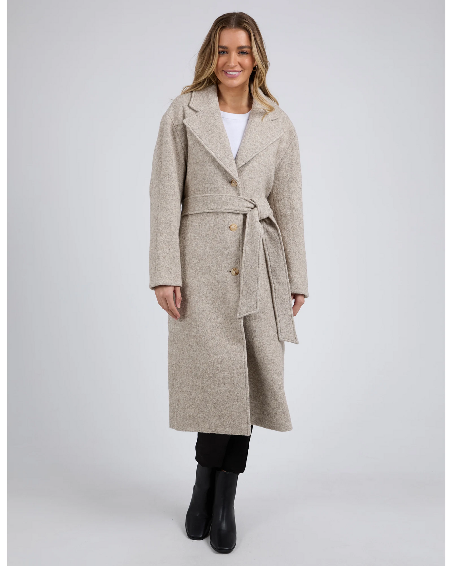 Whistler Coat – Oatmeal | Wool Blend Longline Winter Coat