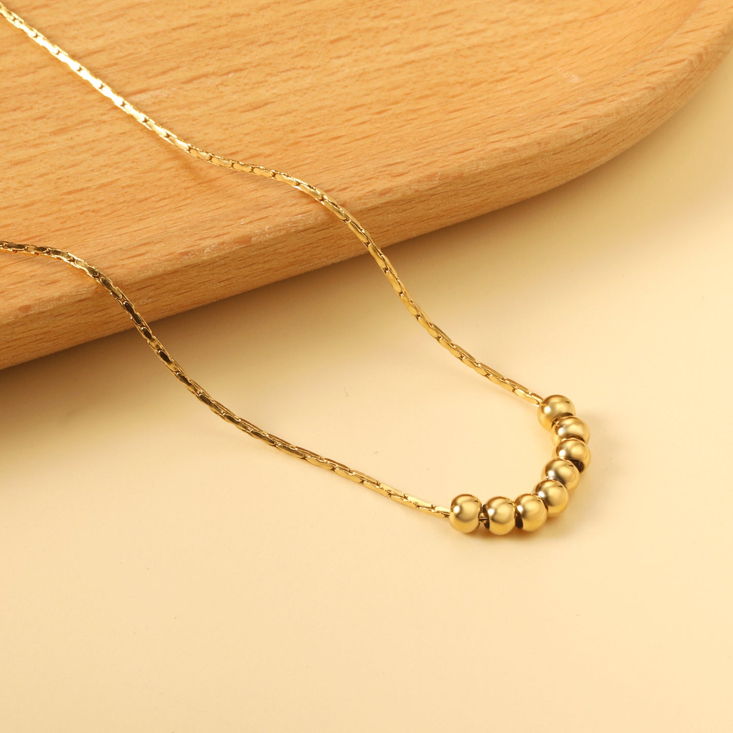 Beaded Necklace - Gold The Rose Edit