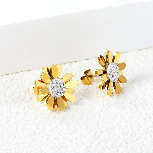 Daisy Studs - Gold The Rose Edit