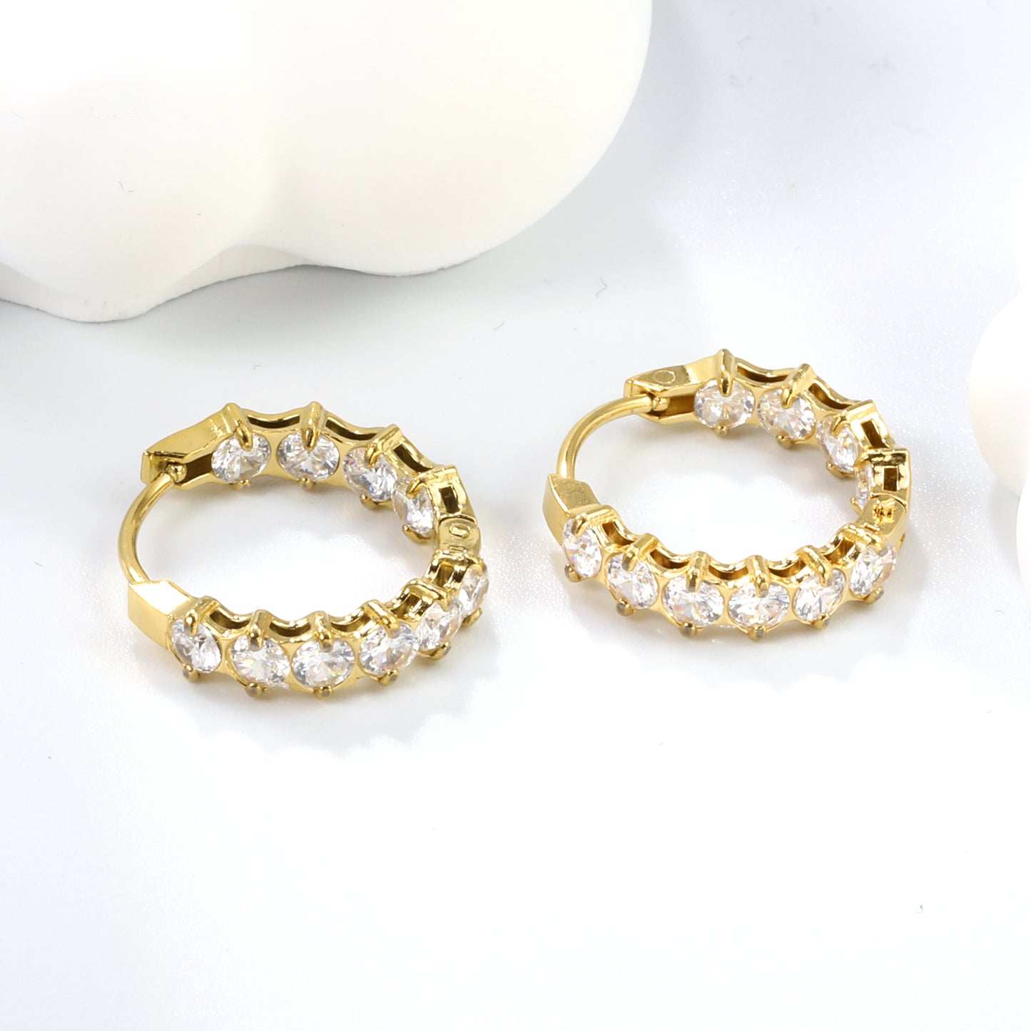 Crystal Hoops - Gold The Rose Edit