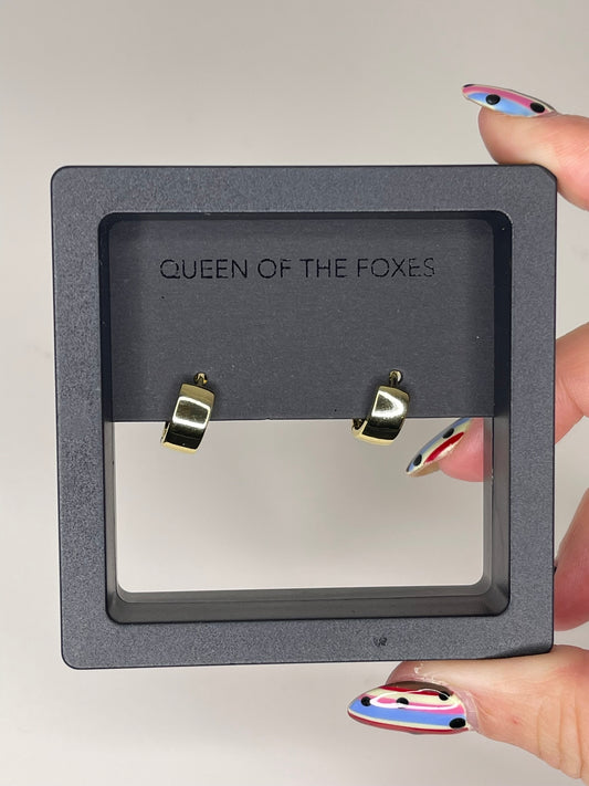 Chubby Huggie Earrings - Gold Queen of the Foxes