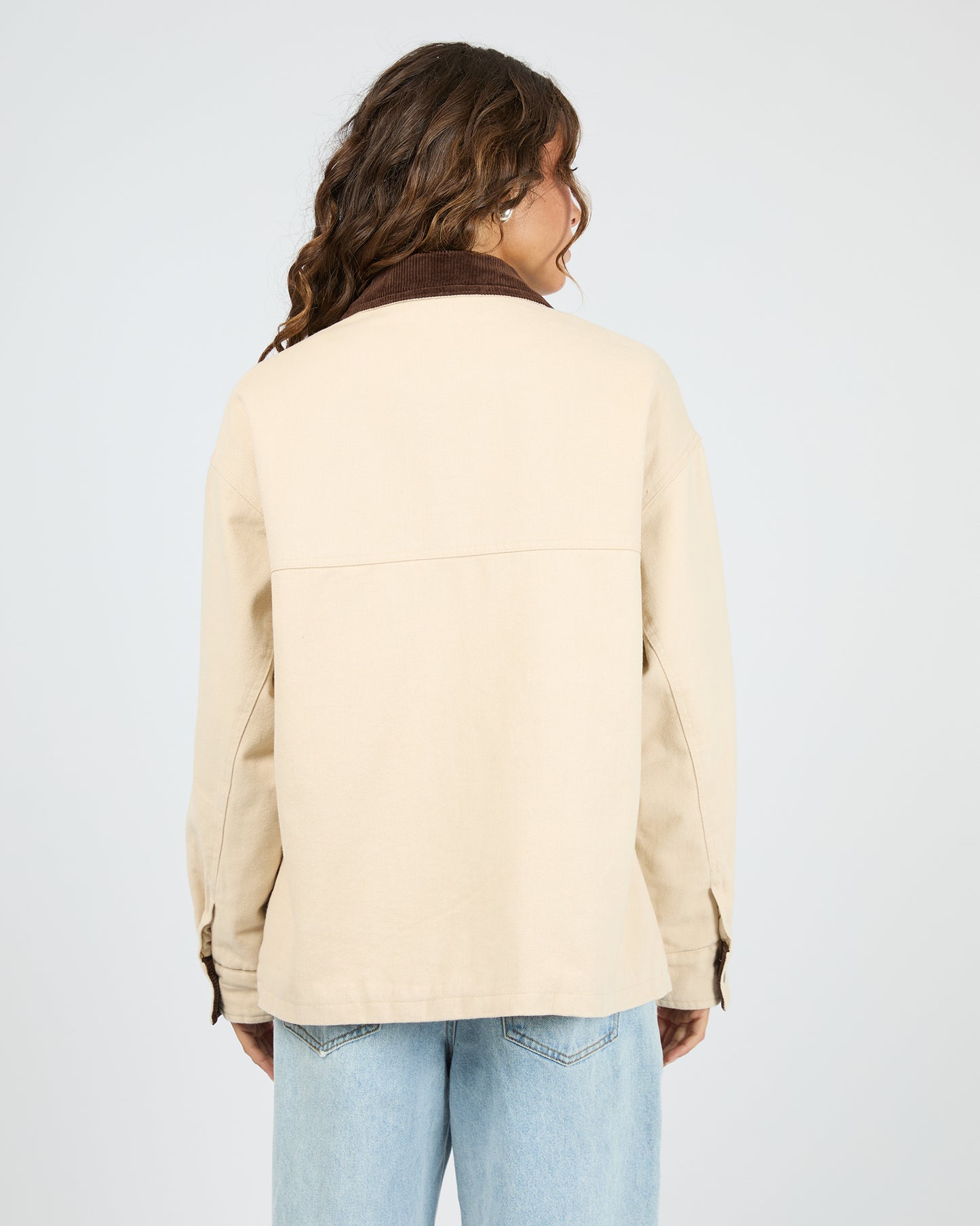 Rory Barn Jacket Chalk Back View - The Rose Edit