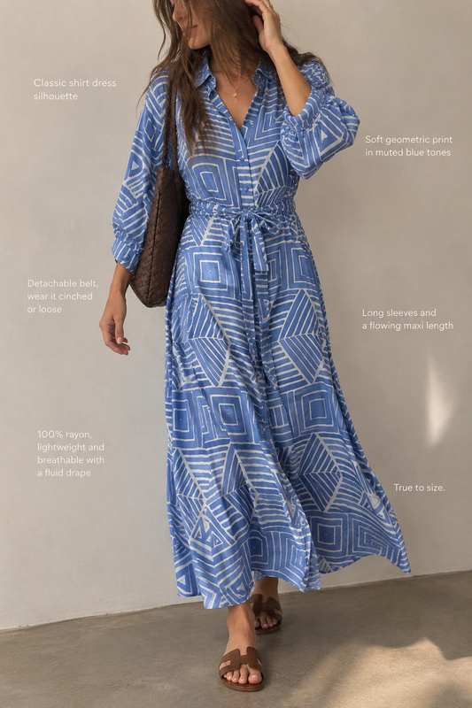Dani Dress - Blue Mimoso