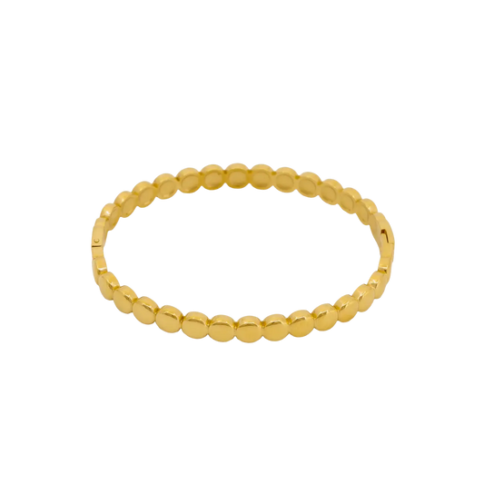 Gold beaded bracelet on a white background - Hollis Bracelet Gold - The Rose Edit