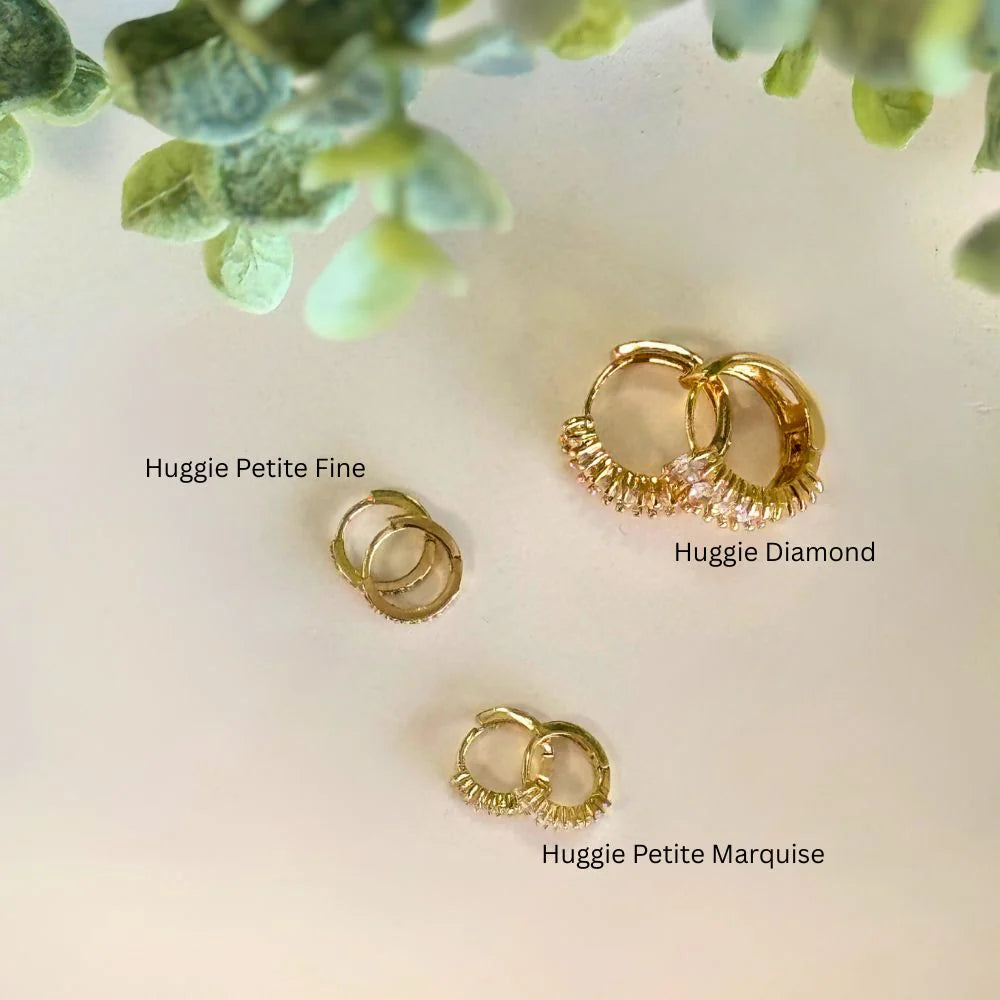 Petite Marquise Gold Sleeper Earrings