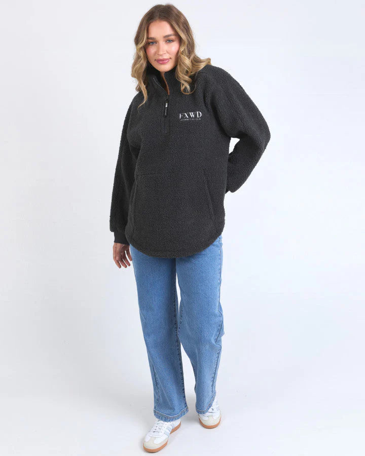 Weekend Boucle Quarter-Zip – Dark Grey