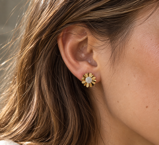 Daisy Studs - Gold The Rose Edit