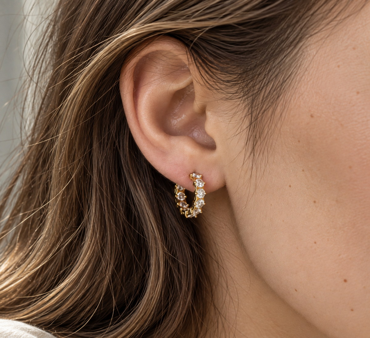 Crystal Hoops - Gold The Rose Edit