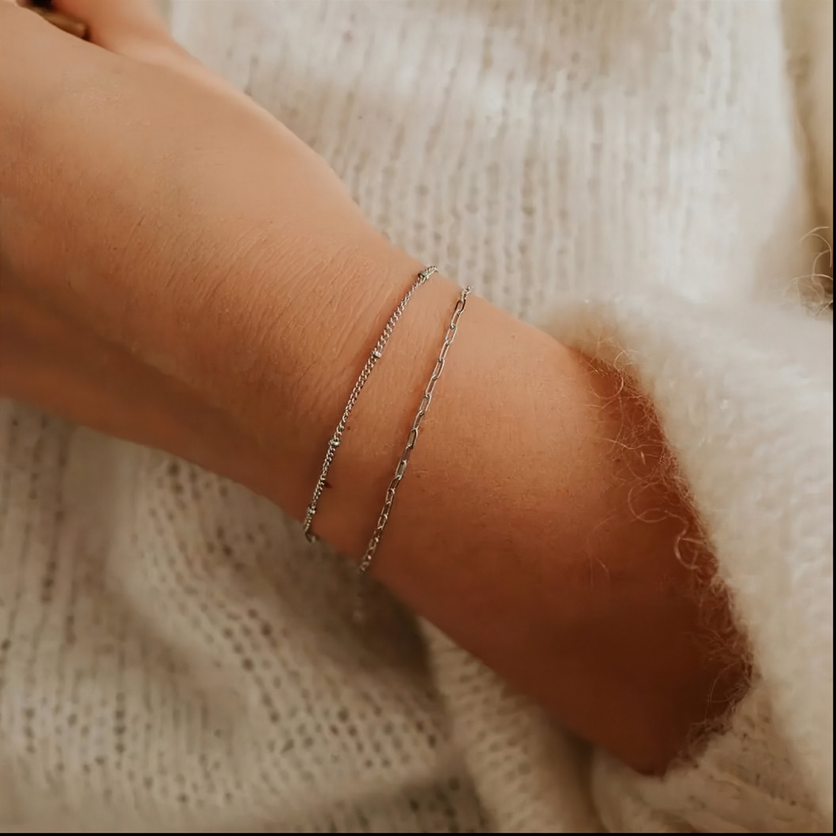 Mini Paperclip Chain Bracelet - Silver KatyB Jewellery