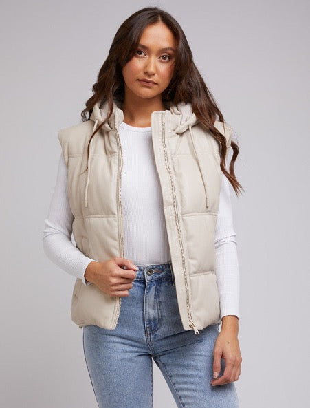 Theo Puffer Vest – Natural