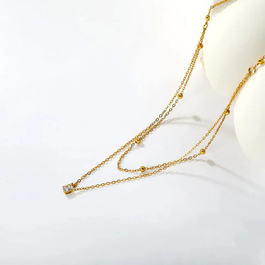 Duo Necklace - Gold The Rose Edit