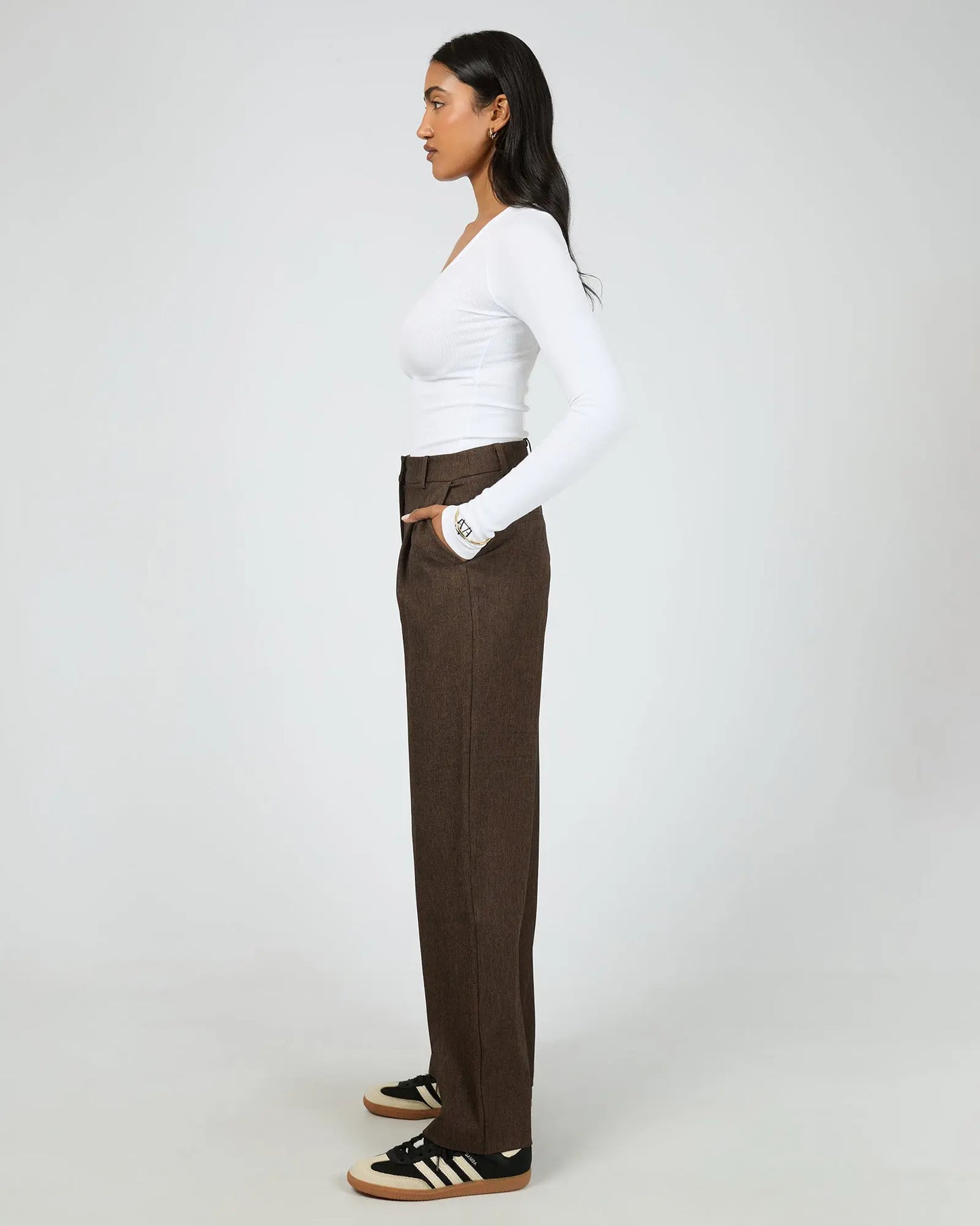 Romy Wide Leg Pant | Brown All About Eve