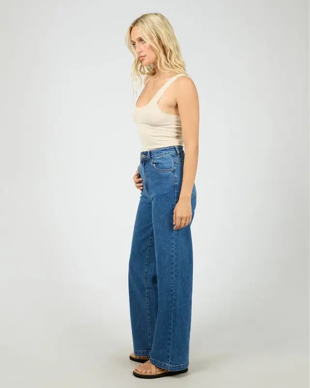 Wash Rib Lace Tank Top in Vanilla All About Eve