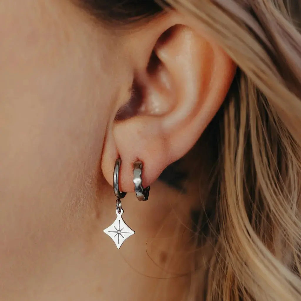 Mini Hex Hoop Earrings KatyB Jewellery