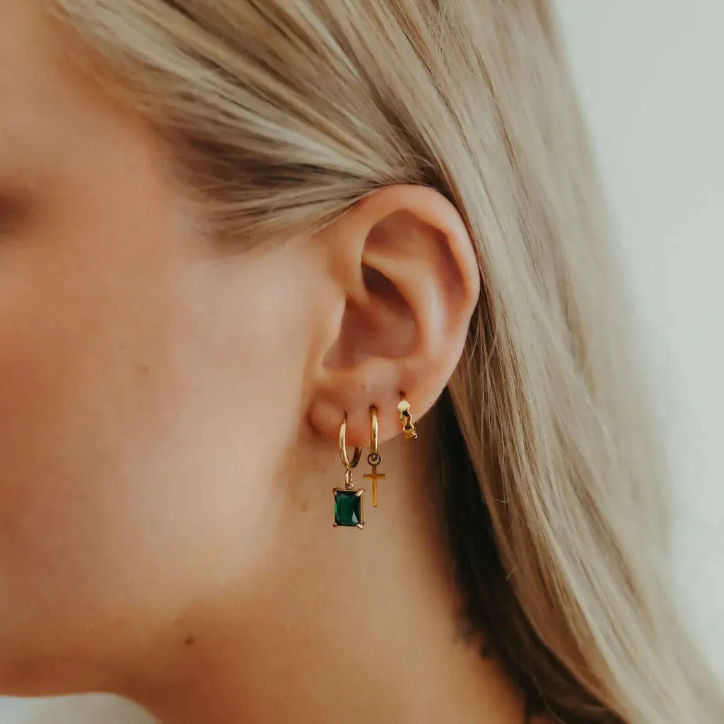 Mini Hex Hoop Earrings KatyB Jewellery