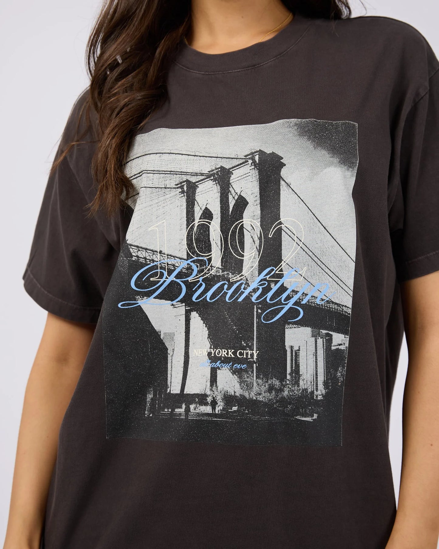 Brooklyn Oversized Tee – Washed Black