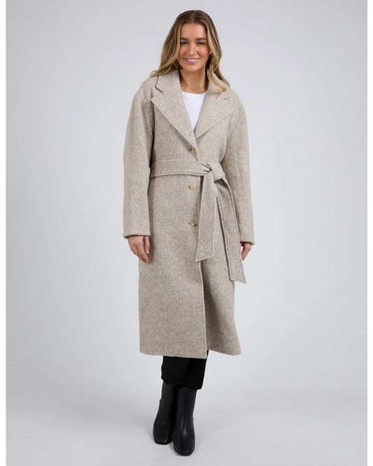 Whistler Coat – Oatmeal | Wool Blend Longline Winter Coat
