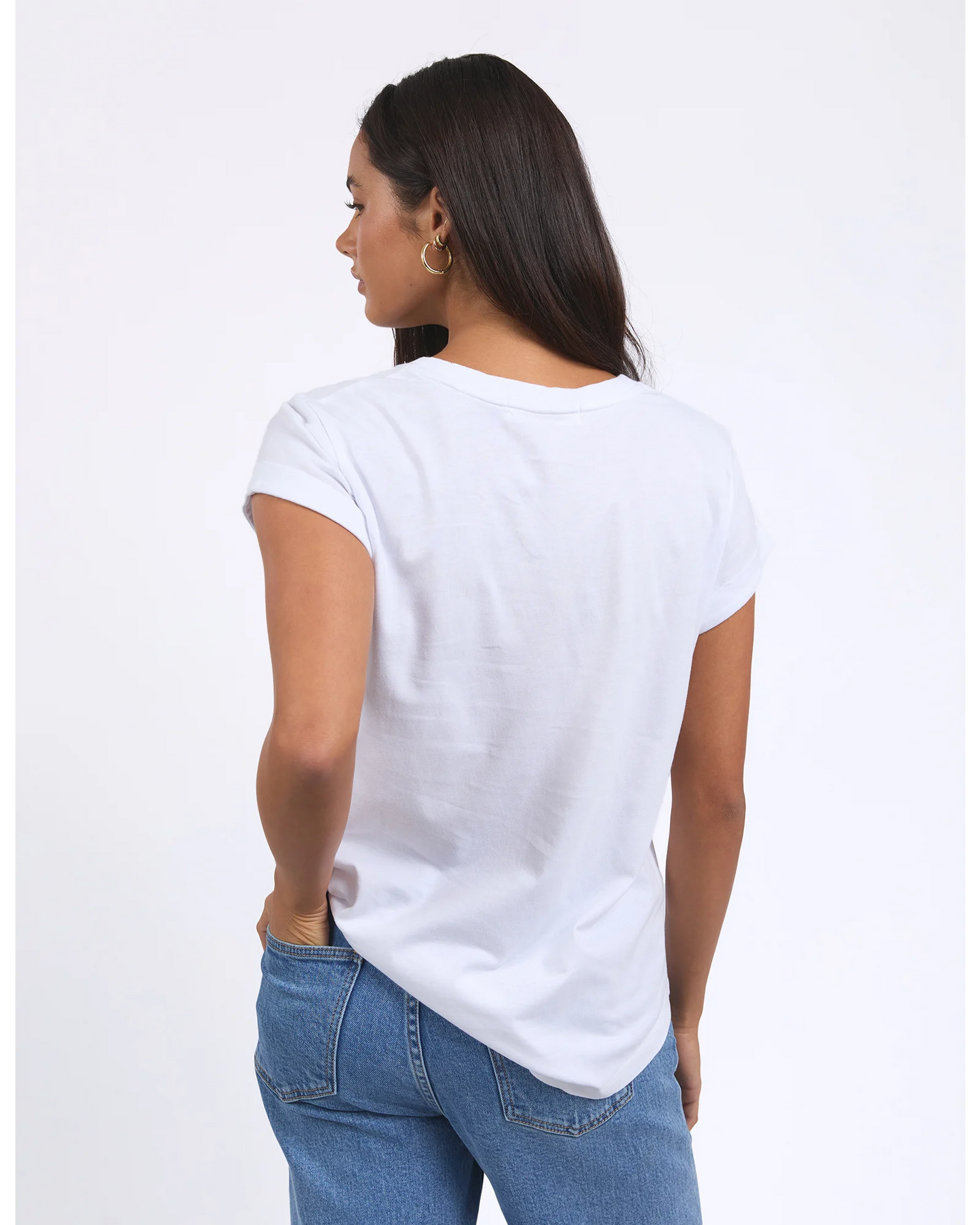 Signature Tee – White | Embroidered Cotton Logo T-Shirt