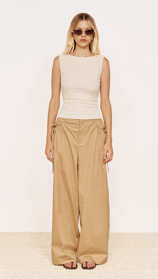Fleur Mesh Top in ivory, front