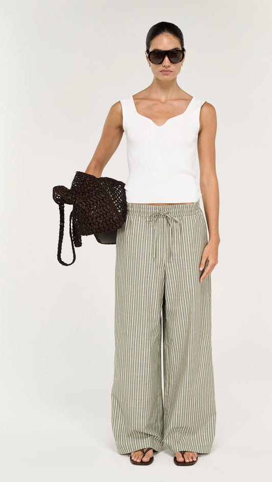 Vera Ribbed Knit Tank Top - White