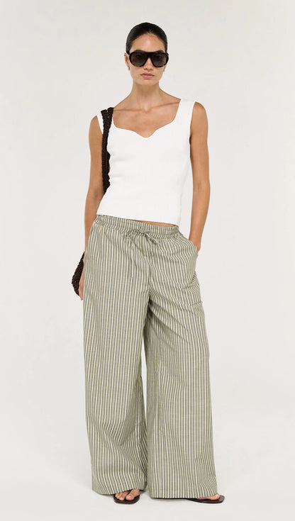 Vera Ribbed Knit Tank Top - White