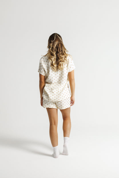 PJ Set - Caramel Hearts Goodnight Society