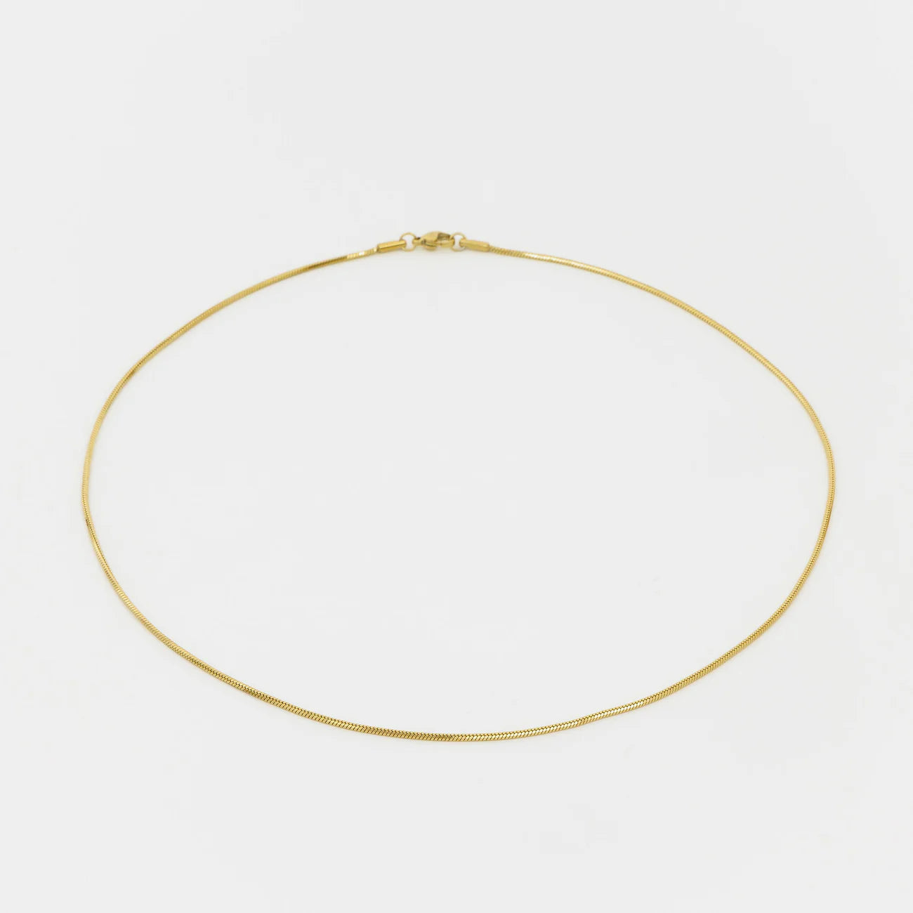 Snake Necklace Gold - flat lay - The Rose Edit