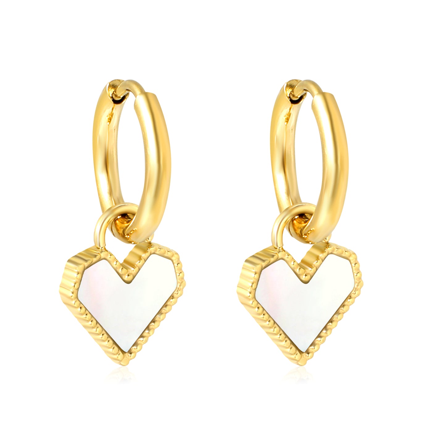 Luna Heart Hoops - Gold The Rose Edit