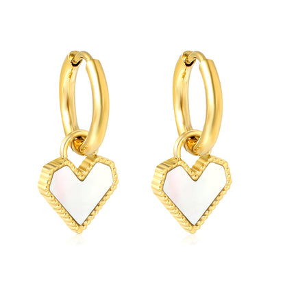 Luna Heart Hoops - Gold The Rose Edit