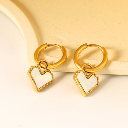 Luna Heart Hoops - Gold The Rose Edit
