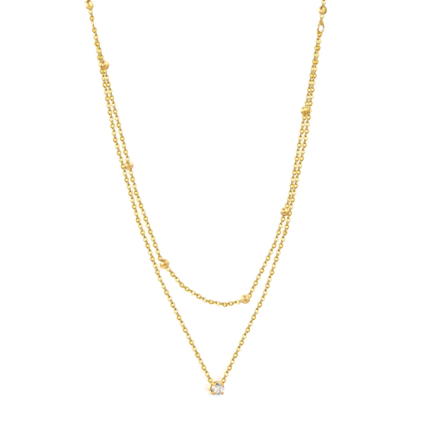 Duo Necklace - Gold The Rose Edit