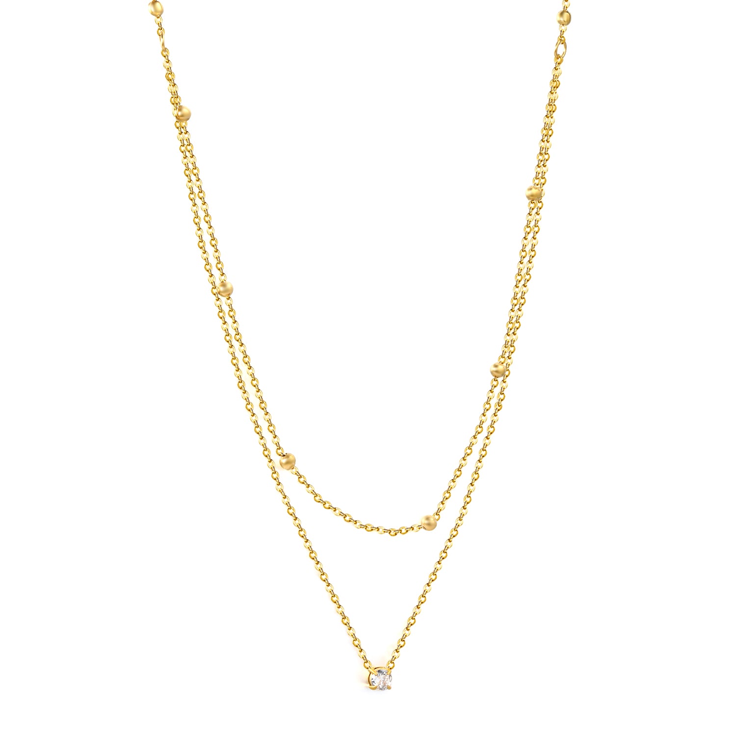 Duo Necklace - Gold The Rose Edit