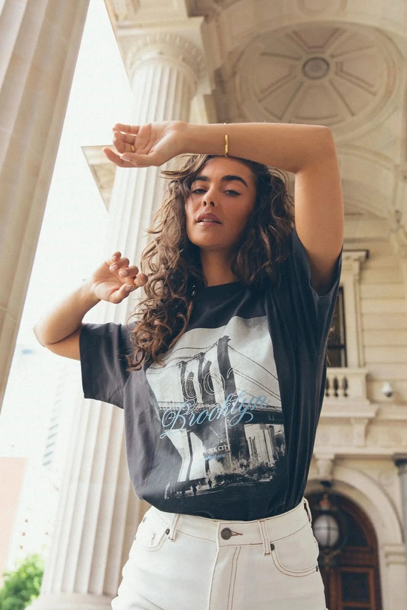 Brooklyn Oversized Tee - Washed Black All About Eve