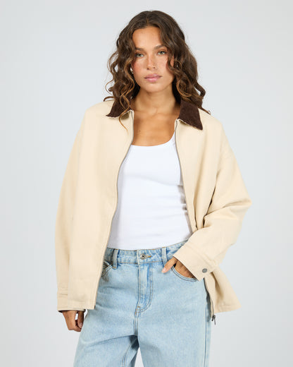 Rory Barn Jacket Chalk Front View - The Rose Edit
