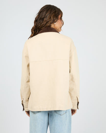 Rory Barn Jacket Chalk Back View - The Rose Edit