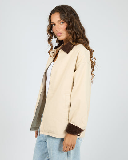 Rory Barn Jacket Chalk Side View - The Rose Edit