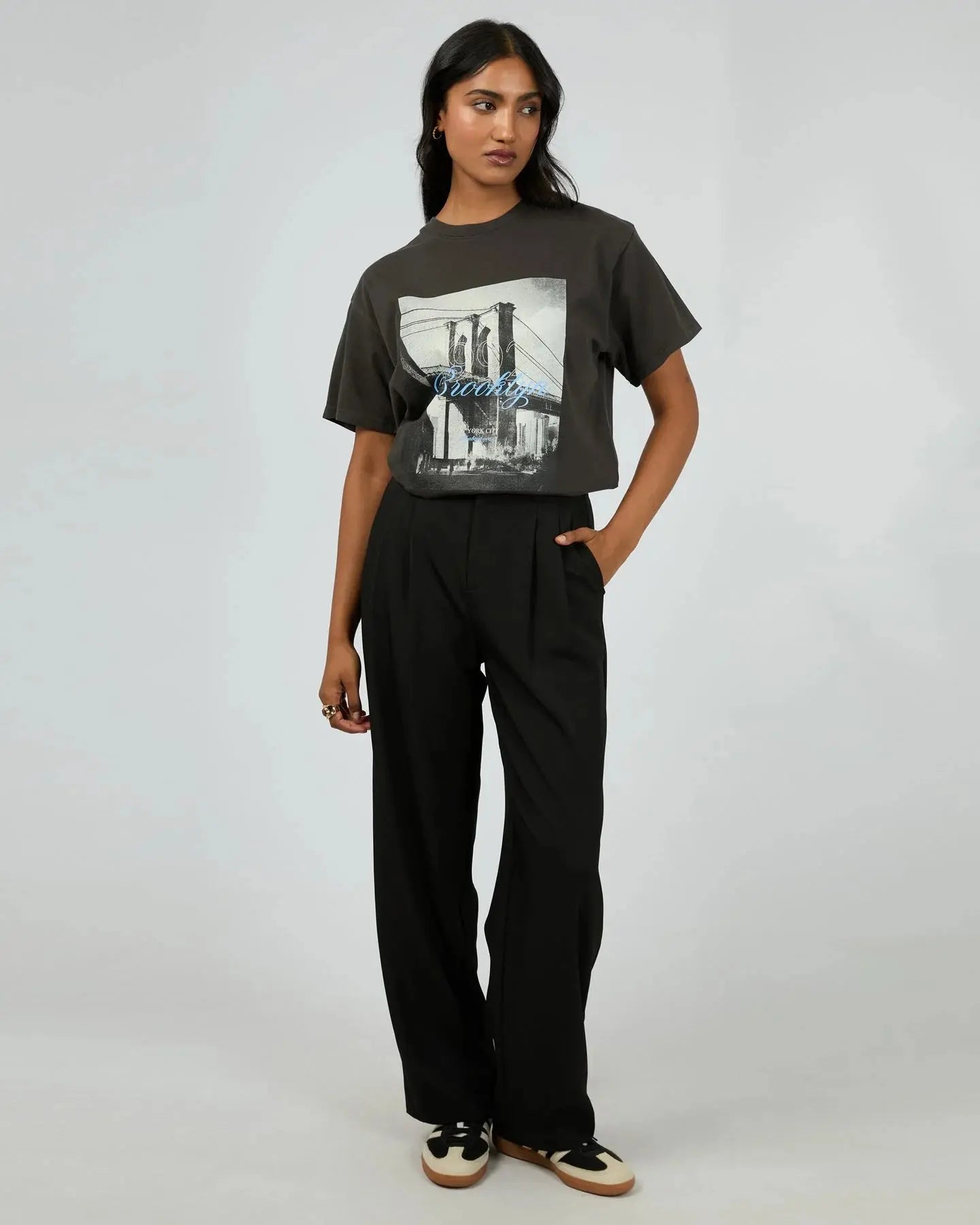 Brooklyn Oversized Tee - Washed Black All About Eve