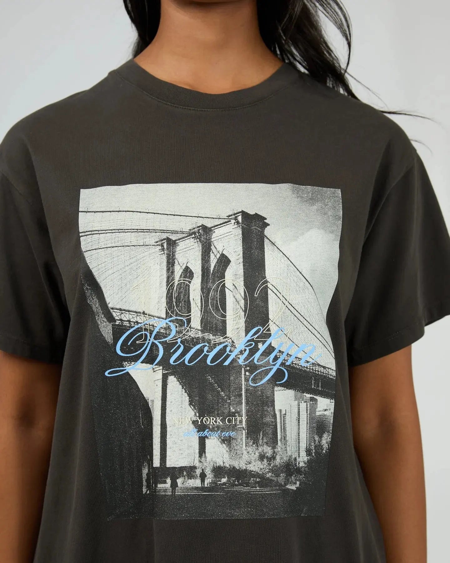 Brooklyn Oversized Tee - Washed Black All About Eve