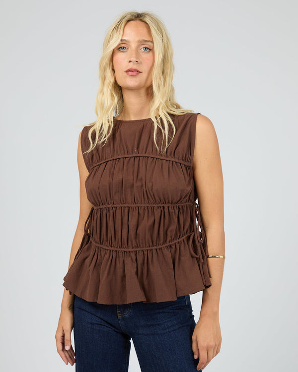 Lou Lou Tie Top | Brown All About Eve