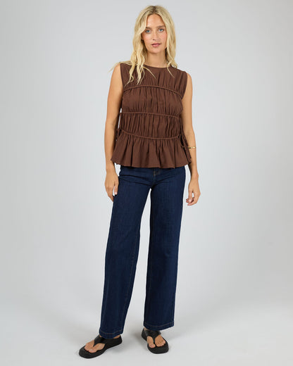 Lou Lou Tie Top | Brown All About Eve