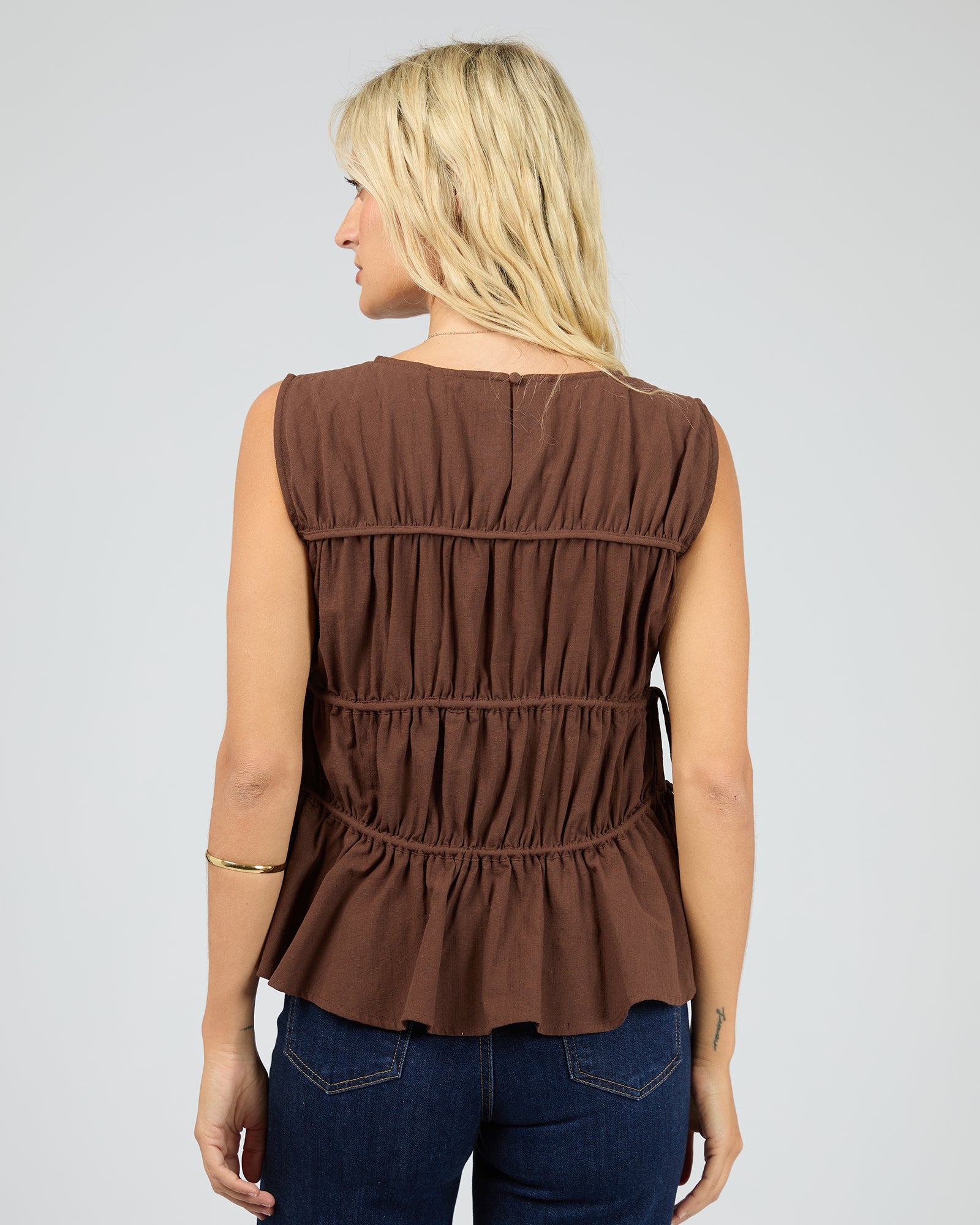 Lou Lou Tie Top | Brown All About Eve