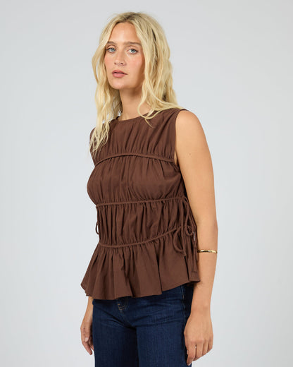 Lou Lou Tie Top | Brown All About Eve