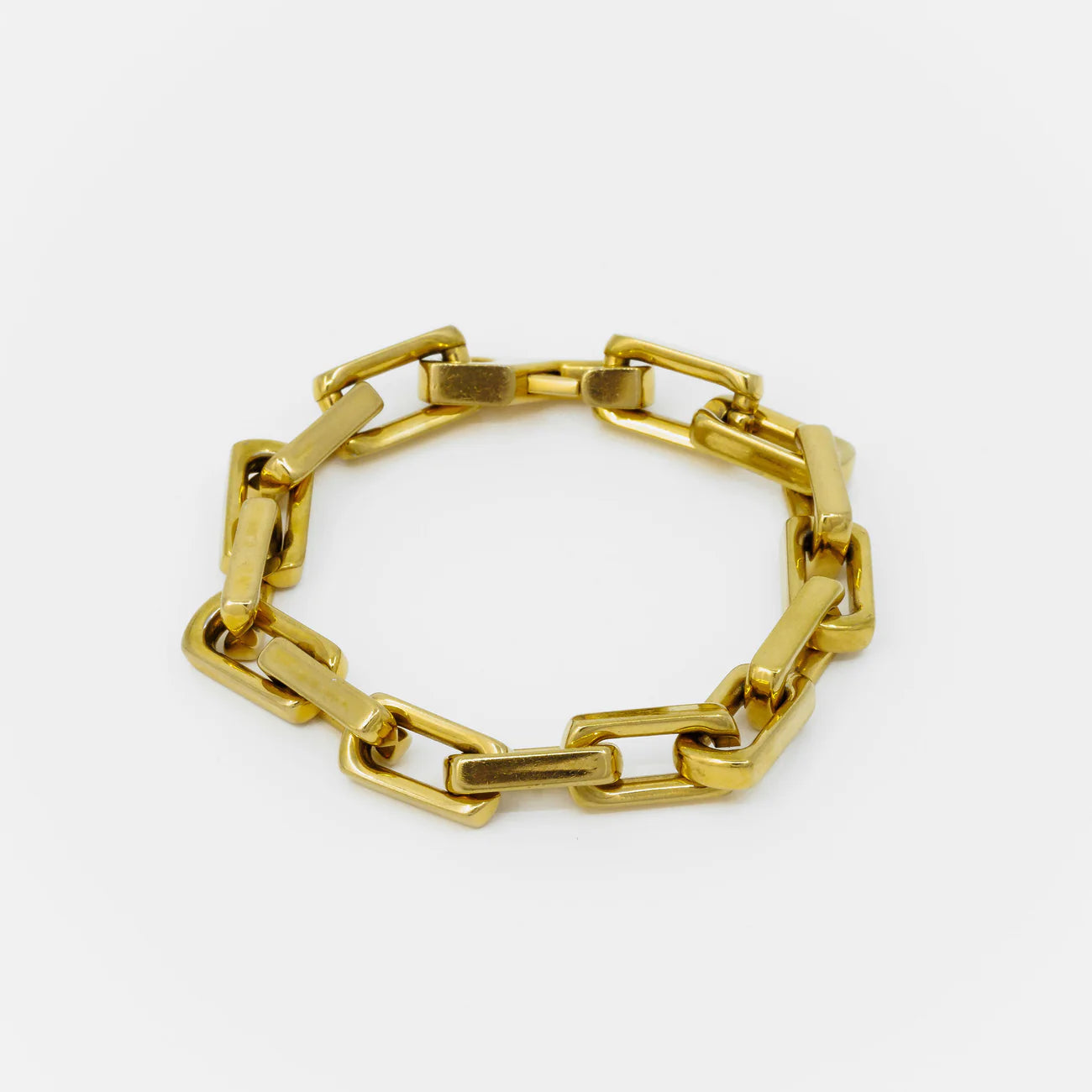 Gold chain bracelet on a white background - Anna Bracelet Gold - The Rose Edit