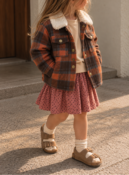 Standford Jacket, Paddock Skirt and Raffi Tee set styled on child