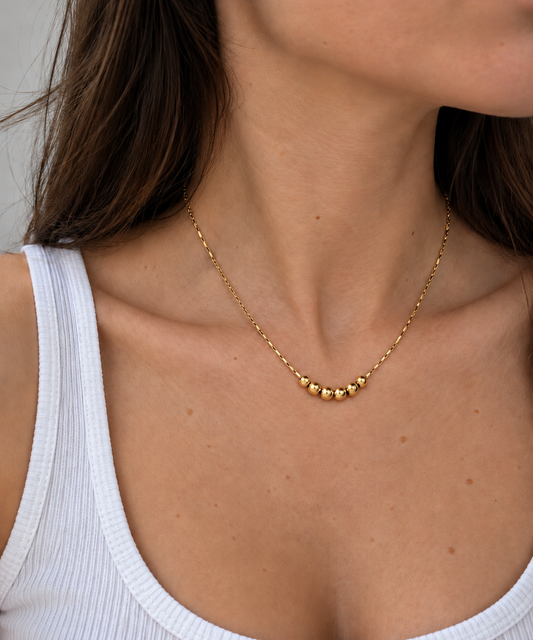 Beaded Necklace - Gold The Rose Edit