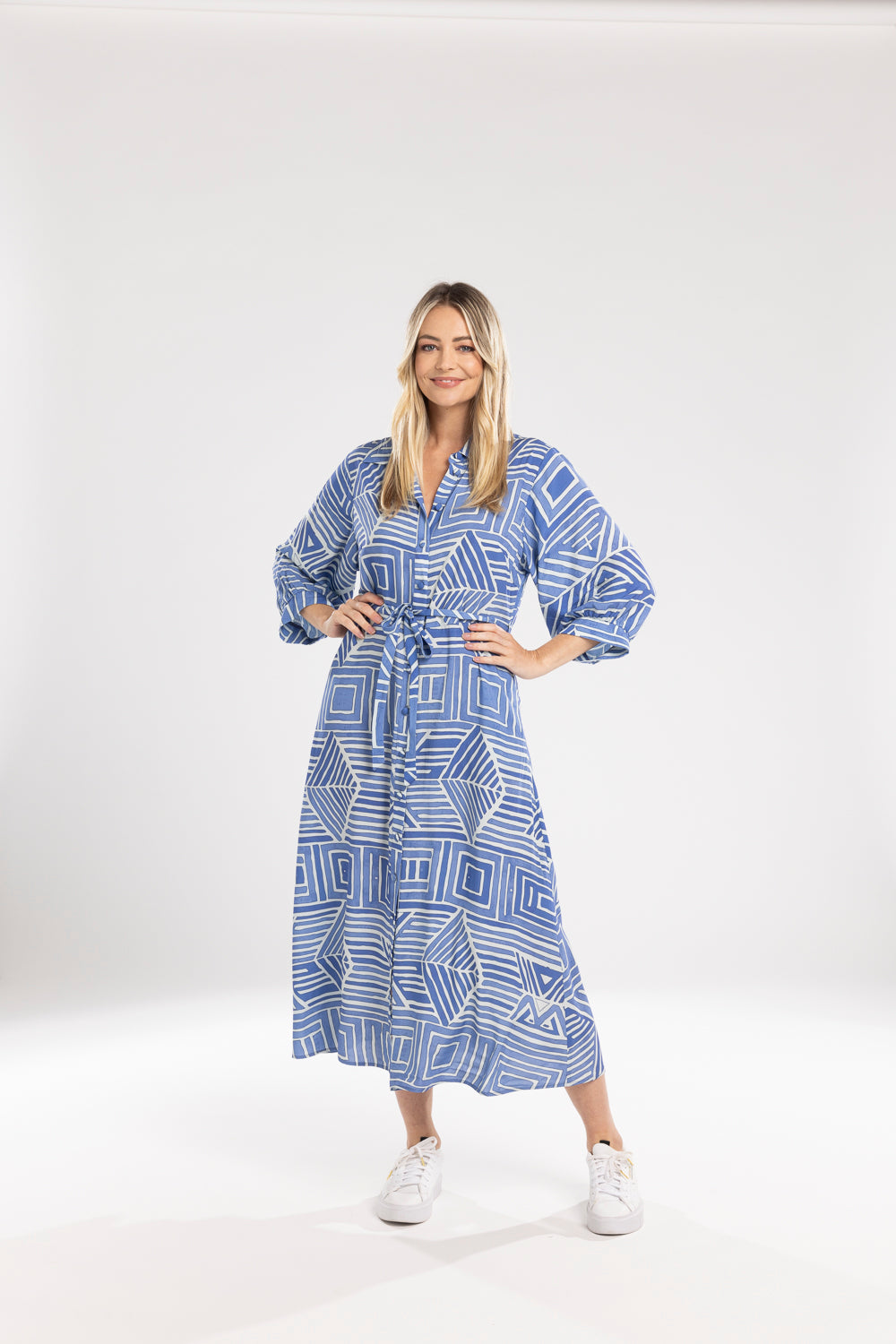Dani Dress | Blue print Mimoso