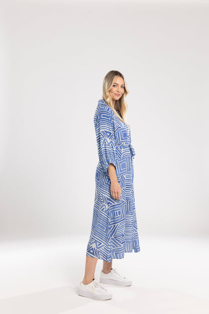 Dani Dress | Blue print Mimoso