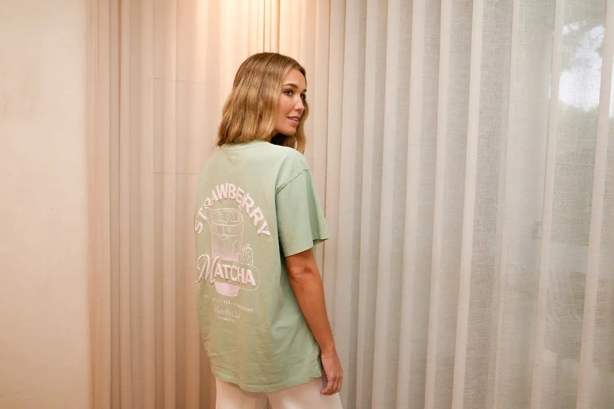 Matcha Club Relaxed Tee - Sage All About Eve